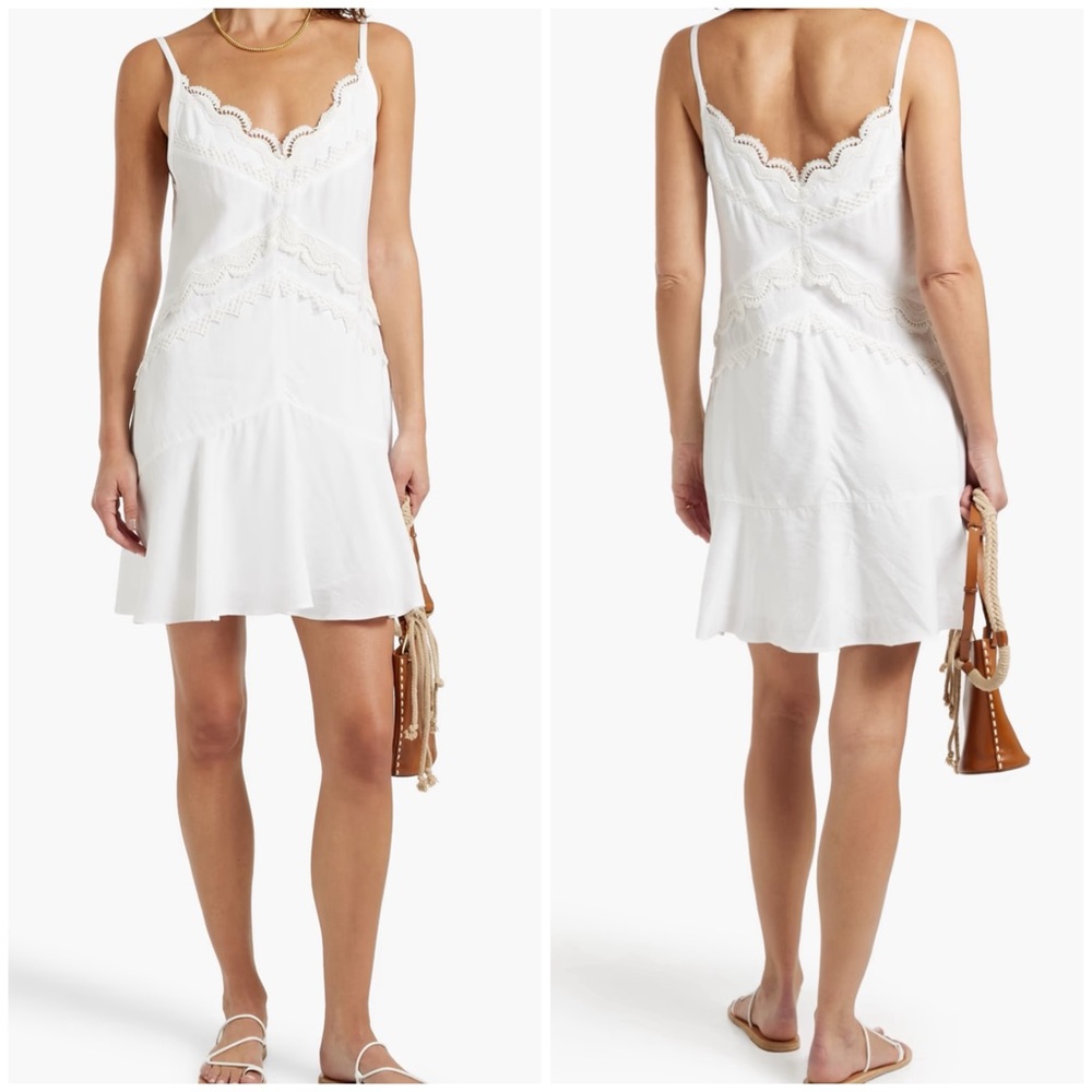 🆕 IRO “Lavea” Embroidered Ivory Mini Slip Dress - 12
